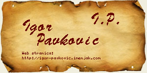 Igor Pavković vizit kartica
